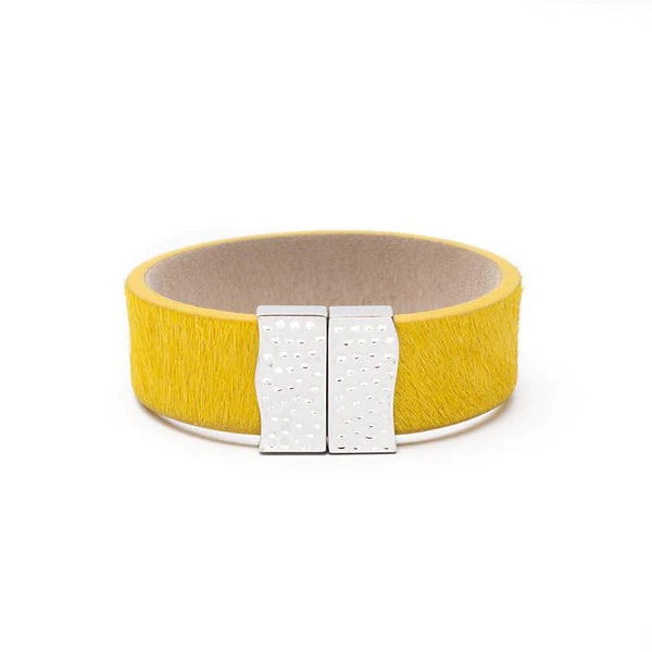 Silver Clasp Calfskin Cuff