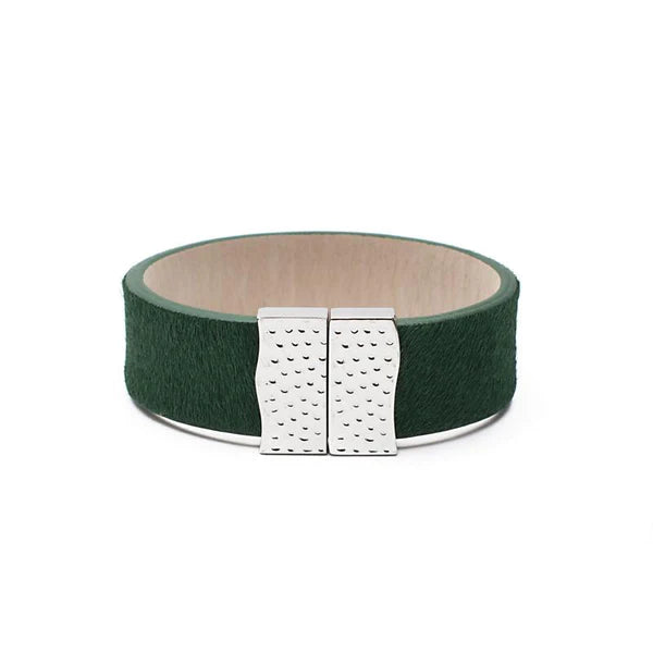 Silver Clasp Calfskin Cuff
