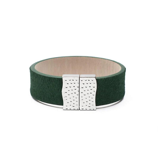 Silver Clasp Calfskin Cuff