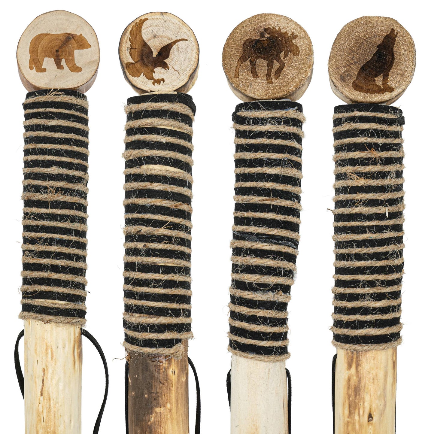 Cord Wrapped Wooden Walking Stick