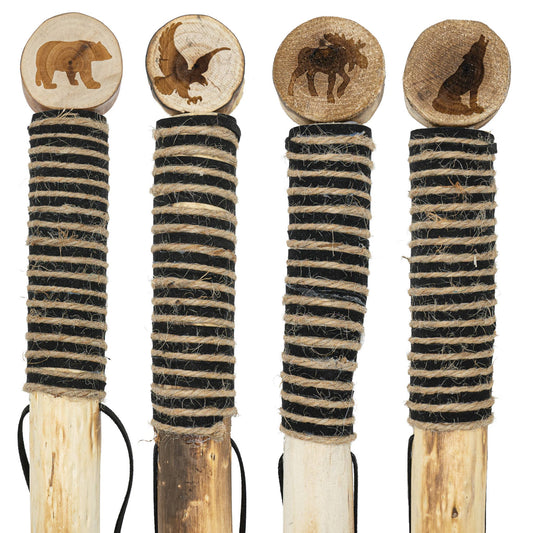 Cord Wrapped Wooden Walking Stick