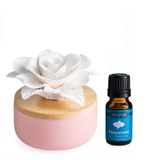 'Rose' Diffuser - w/ 15 ML Peppermint