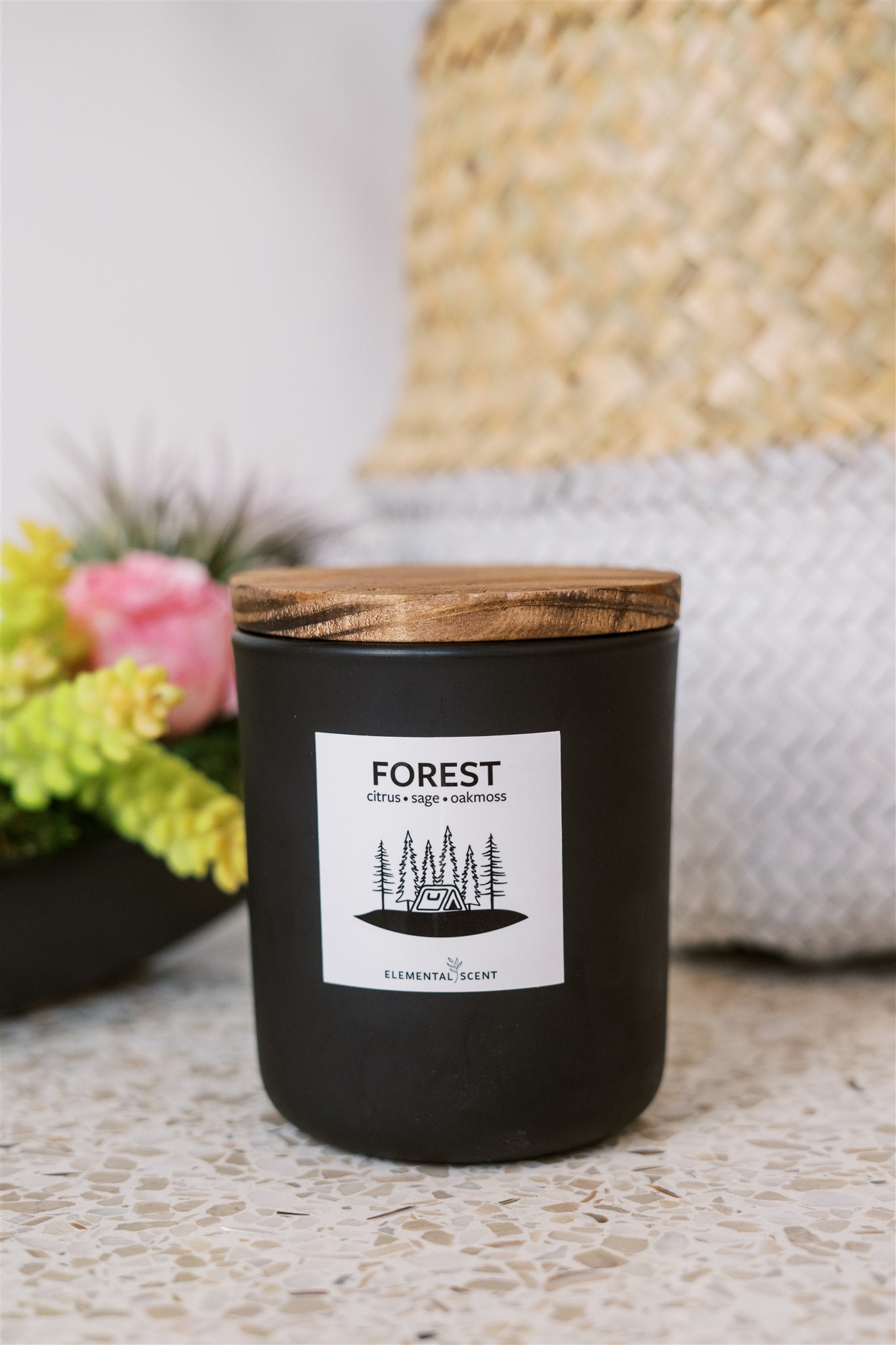 Elemental Candle - 13oz Soy Candle - Matte Black Glass Jar